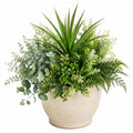 Arrangement de Fougères Artificielles avec Pot Beige