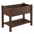Jardinière Élevée en Bois Marron pour Extérieur