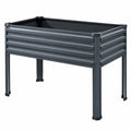Jardinière Surélevée en Métal Gris pour Extérieur et Intérieur