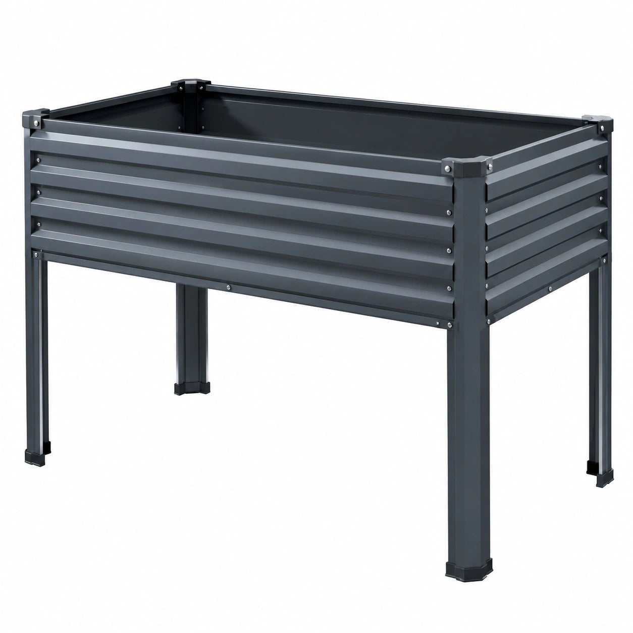 Jardinière Surélevée en Métal Gris pour Extérieur et Intérieur
