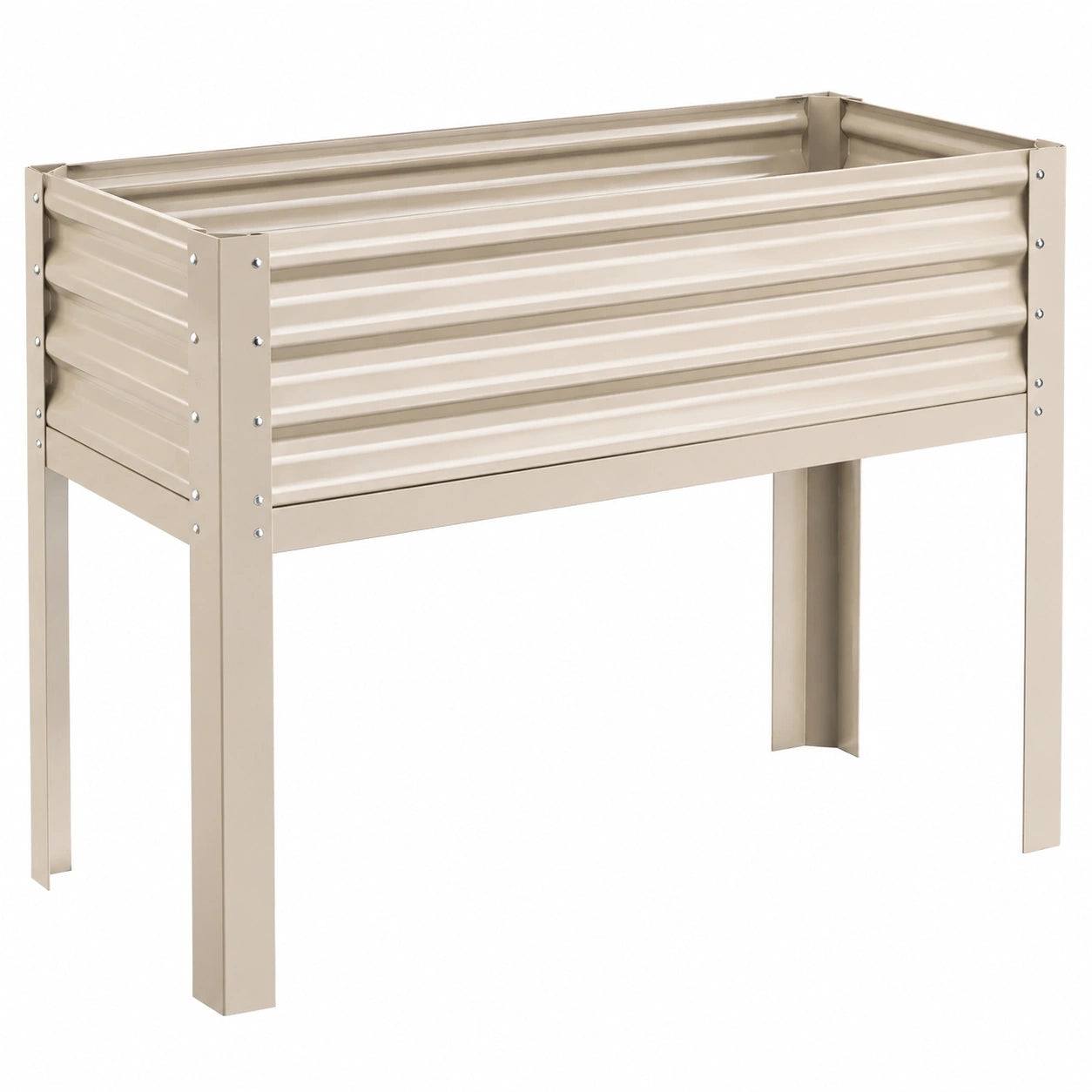 Jardinière surélevée en métal crème 80x40x80cm