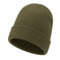 Bonnet tricoté hiver couleur olive