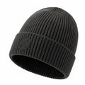 Bonnet en tricot côtelé unisexe noir