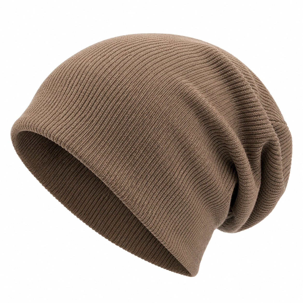 Bonnet ample en tricot marron