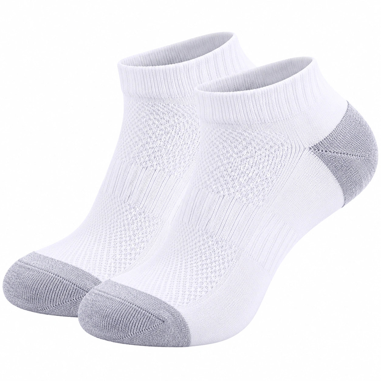 Chaussettes courtes respirantes pour adultes unisexes blanc et gris