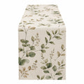 Chemin de table à motif de feuilles vertes 150x30 cm