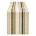 Chemin de Table Rayé Beige et Vert 180x40 cm