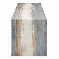 Chemin de Table Rayures Abstraites Beige et Bleu 180x35 cm