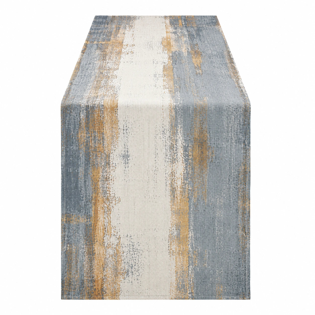 Chemin de Table Rayures Abstraites Beige et Bleu 180x35 cm