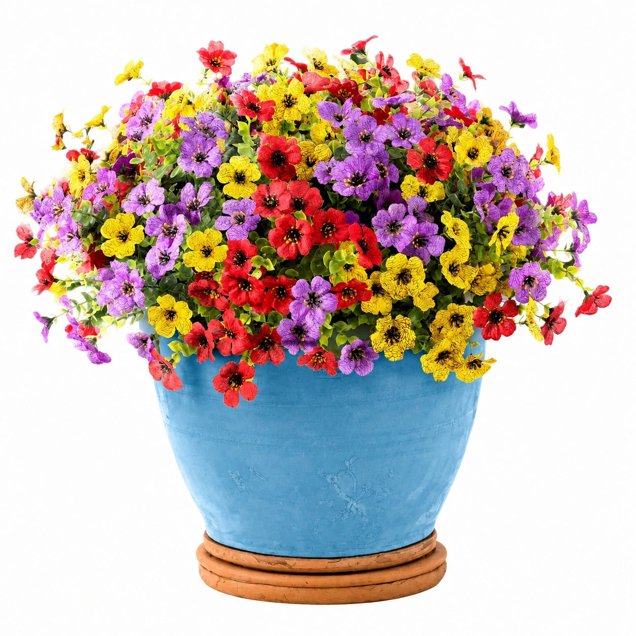 Fleurs Artificielles Multicolores en Pot de 40 cm